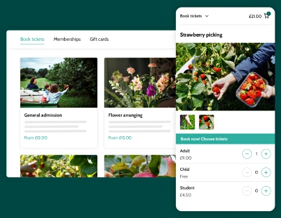 Pick your own ticketing software booking journey on mobile